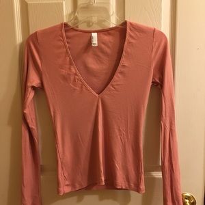 American Apparel Ribbed V-Neck Top